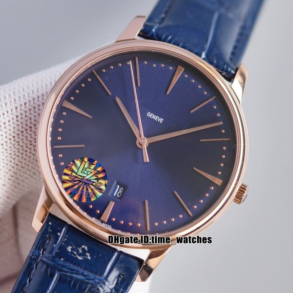 Top V4 Upgrade Version Watch Patrimony 40mm 85180/000R-B515 9015 Mens automáticos assistem Blue Dial Gold Gold Gold Sapphire Glass New Gents Wates Watches Leather Strap