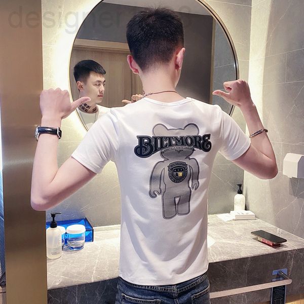 

men's t-shirts designer short sleeved men's summer 2022 new fashion brand t-shirt korean couple's pure cotton half t-shirt nh, White;black