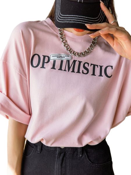 

dazy letter graphic patched drop shoulder tee 93s1#, White