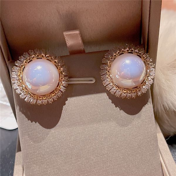 

colorful circle earrings s925 silver needle plated with real gold temperament light luxury zircon, Golden;silver