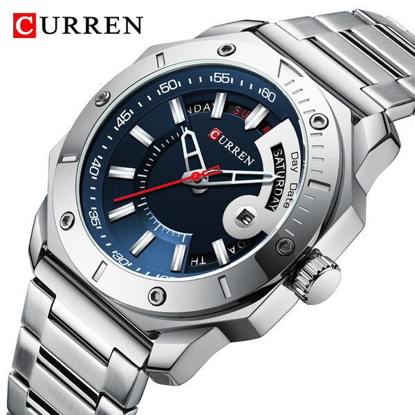 

curren brand new watch men luxury waterproof quartz wristwatch stainless steel date business mens watch relogio masculino