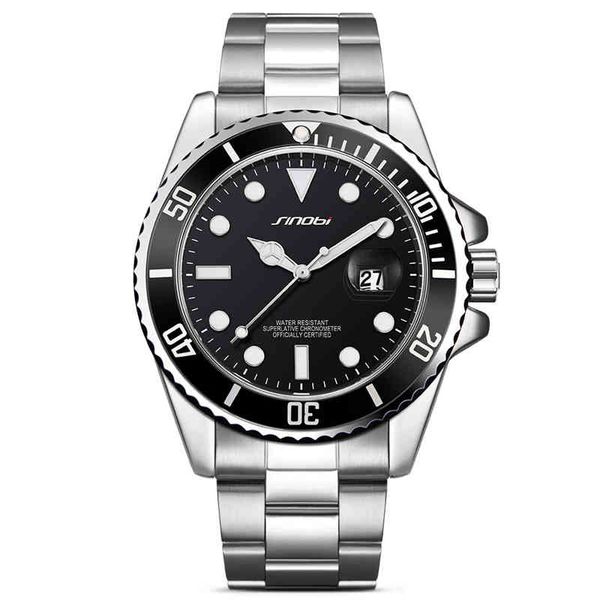 

2022 fashion hight quality factory waterproof classic male wristwatch steel band watch, Slivery;brown
