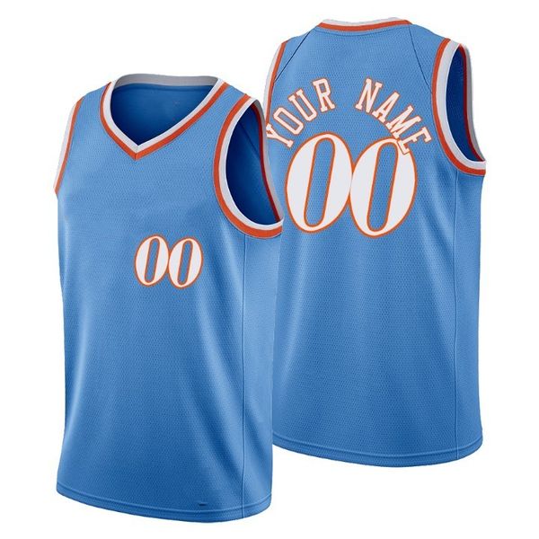 Bedruckte Los Angeles Custom DIY Design Basketball-Trikots, individuelle Team-Uniformen, personalisierbar, mit beliebiger Namensnummer, Herren, Damen, Jugend, Jungen, blaues Trikot 1001