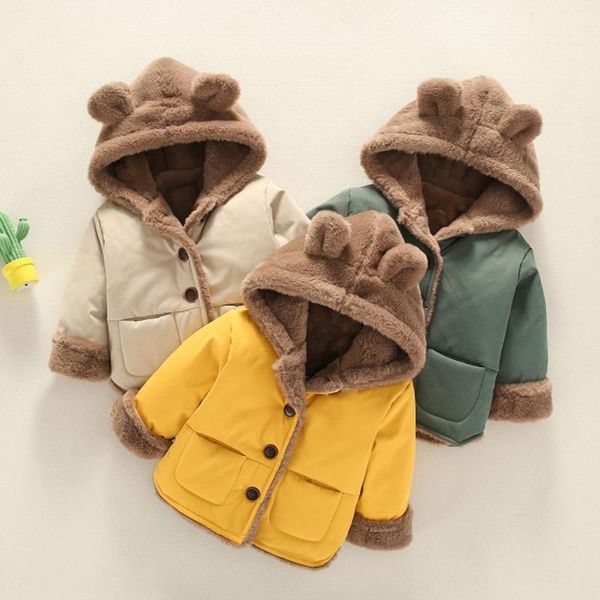 

jackets winter jacket for baby girls 2022 children's thick cotton coat clothing autumn wool with warm cotton-padded kids clothes, Blue;gray