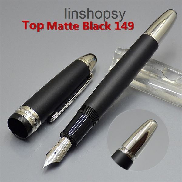

luxury 149 big barrel black metal resin roller ball pen classic write ink fountain pens with series number stationery school office supplies