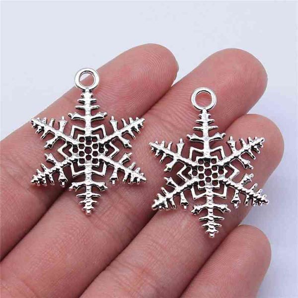 

factory outlet 36x26mm 3.1g ancient silver better selling zinc alloy accessories christmas series snowflake pendant