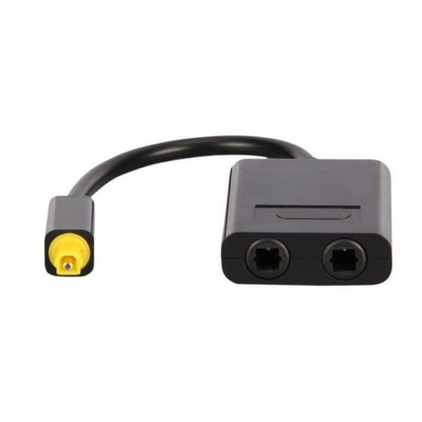 Cavi per computer Connettori Jimier Dual Port Toslink Adattatore splitter audio ottico digitale Cavo in fibra ottica 1 in 2 out Nero ColorCompute