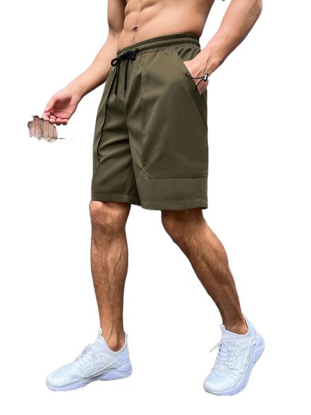 

men slant pocket drawstring waist shorts y4zs#, White;black