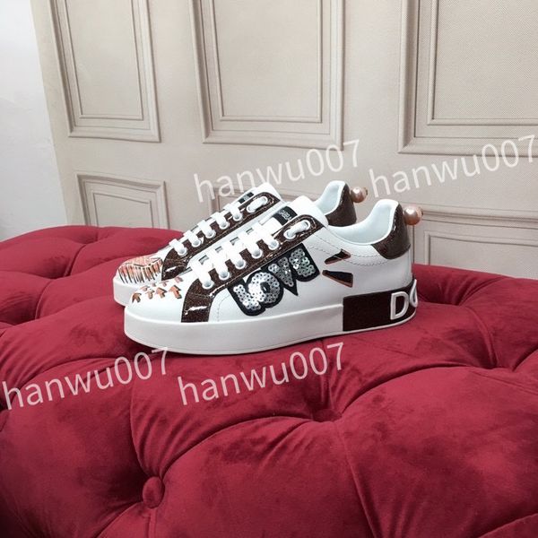 

fashion designer shoes casual shoe real leather handmade multi color gradient technical men women famous trainers size35-45, Black