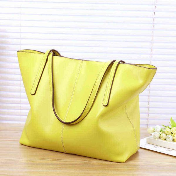 

evening bags 2022 style leather women's bag candy color casual fashion simple large capacity portable one shoulder tote bag 220211