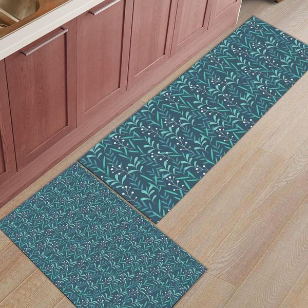 Carpets deixa tainas de caule verde veias de capacho tapetes e para casa de estar na sala de estar tapetes de cozinha anti-deslizamento
