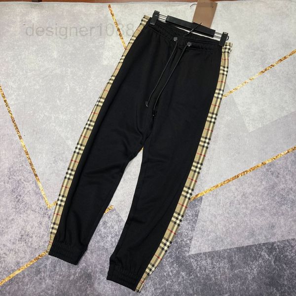 

men's pants designer 2021 autumn new men's casual pants pure cotton sports lattice decoration vv3y, Black