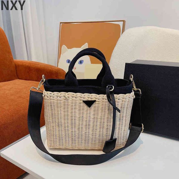

evening bags designer bag women bohemian handbag luxury straw weave shoulder bag crossbody fashion splicing beach tote 220611