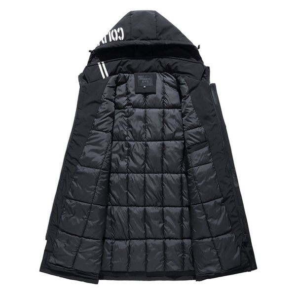 

mens winter jacket 4xl-10xl thick warm hooded parkas simple long hem practical windproof coat and jacket large size outwear 201210, Black
