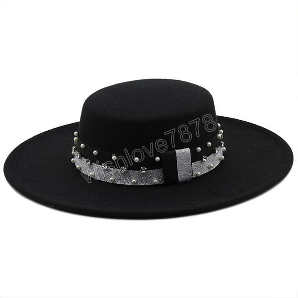 

women felt fedoras hats 10cm wide brim flat cap wedding party church hats pork pie derby triby hat, Blue;gray