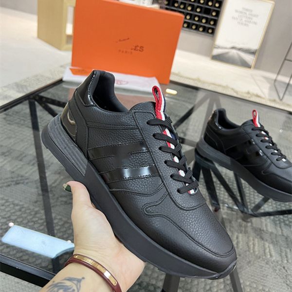 

sneaker man woman casual shoes genuine leather mesh pointed toe race runner shoes fashion outdoors trainers box included, Black