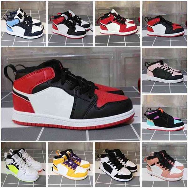 

mid 1 one kids basketball shoes chicago pink quartz multicolored embroidered obsidian shattered backboard royal blue children spor298k, Black