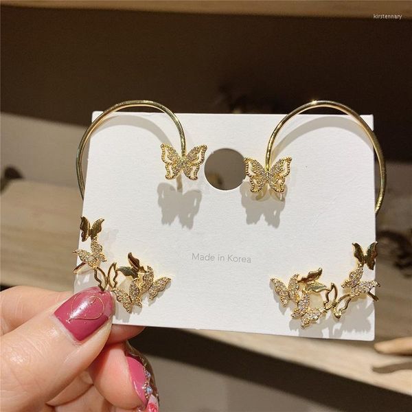 Lampadario pendente Orecchini da donna Delicata farfalla Surround Ear Stud per le donne Bijoux Coreano Boucle Regali Gioielli all'ingrossoDangle K