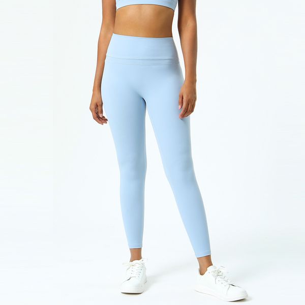 

womens leggings tracksuit ladies yoga wear leggings fitness sports nude high waist elastic quick dry sweat absorbing ninth pants girls jogge, Black