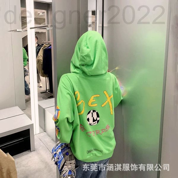 

women's hoodies & sweatshirts designer chaopai ch autumn winter exclusive fluorescent green graffiti print hooded couple's sweater, Black