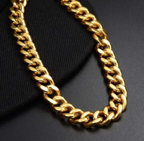 

18k gold plated hip hop cuban kendou neck 12mm chain for men and women, Silver
