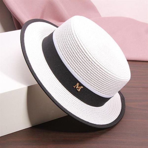 

2021 furtalk summer straw hat for men women sun beach hat men jazz panama hats fedora wide brim sun protection cap with leather be288k, Blue;gray