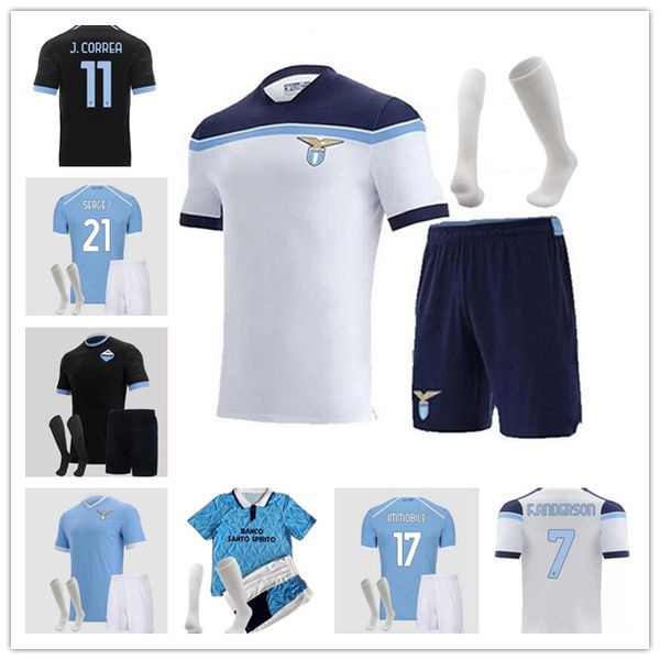 

90 91 21 22 lazio home soccer jersey 120th anniversary 2021 2022 away third maglie immobile luis bastos football men + kids kit shirts, Black;yellow
