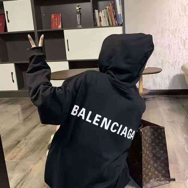 

hoodies balencaigas'ss's designer men's sweater early autumn new 22ss letter printed pure cotton loose long sleeve sweaters h, Black