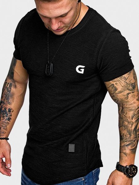 

men patched detail letter graphic tee z9ix#, White;black