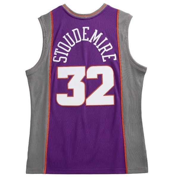 

stitched basketball jersey amar'e stoudemire mitchell & ness 2002-03 purple mesh hardwoods classics retro jerseys men women youth s-6xl, Black;red