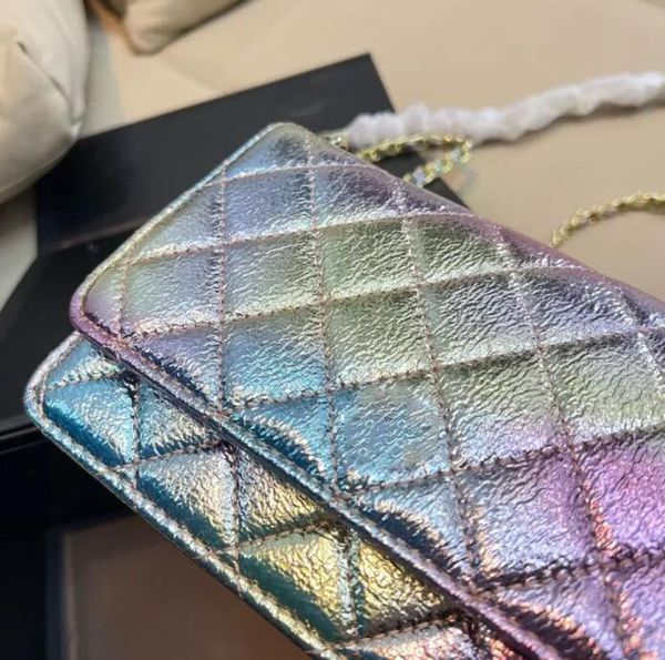 

tz women's bags classic laser colorful mini flap purse quilted crossbody bags shouldere bag with chain card holder sacoche designer han