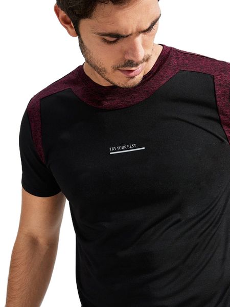 

men slogan graphic colorblock sports tee v8vl#, White;black