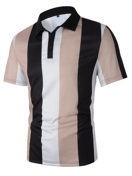 

men color block polo shirt d78u#, White;black