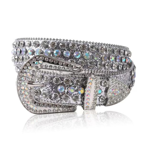 Moda Strap Luxury Diamond Belt Western Crystal cravejou Cowgirl Rhinestones para homens Jean Cinto de Strass 220712