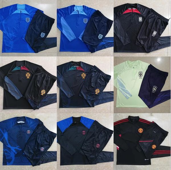 

2022 2023 national team tracksuit football training suits 22 23 suit polo survetement football jersey chandal kit, Black