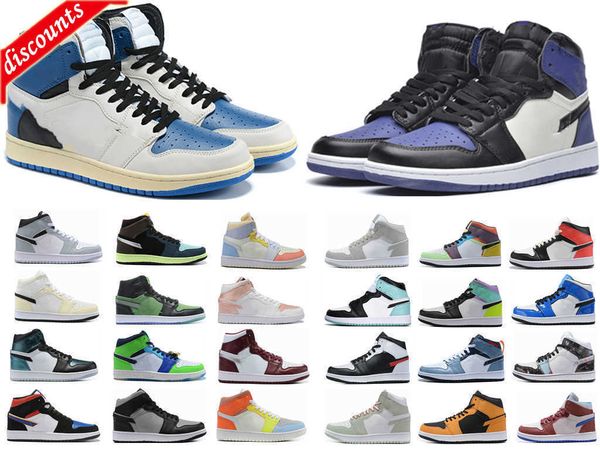 

sandals sandals patent bred dark mocha 1 basketball shoes 1s sneakers 11s men sports trainers light smoke grey university blue bubble gum hi, Black