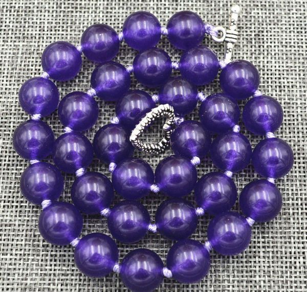 

beautiful 10mm amethyst bead and natural amethyst necklace 18 &quot, Silver