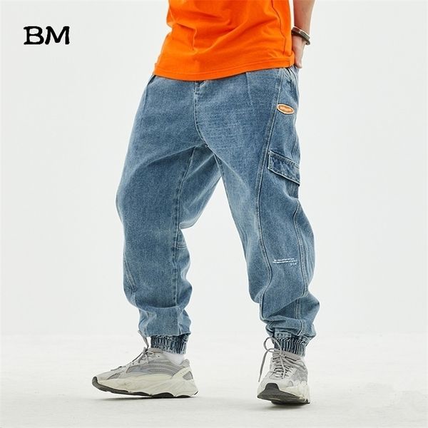 

hip hop jeans men blue harlan jeans men streetwear korean style clothes fashions black skateboard pants male t200614