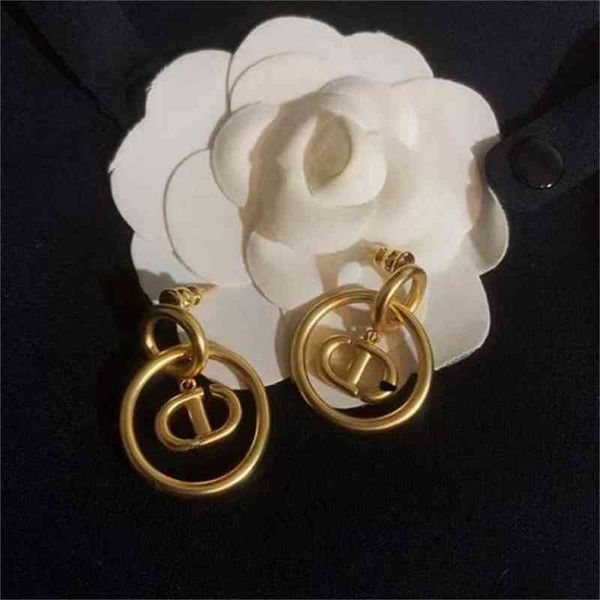 

2022 factory wholesale new home large circle earrings female high sense net red exaggerated circle earrings, Golden