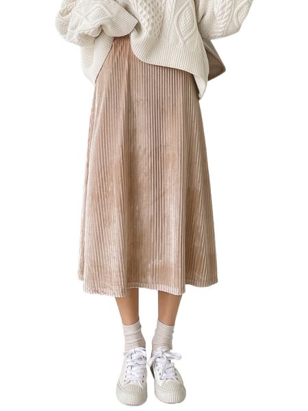 

dazy high waist velvet skirt l34c#, Black