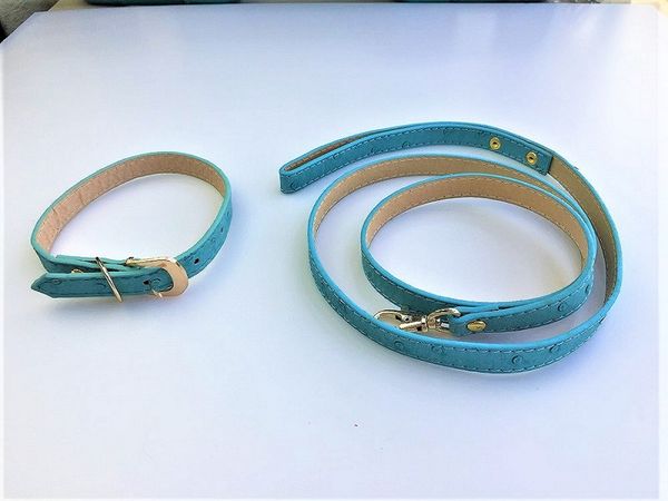 

dog collars leashes pet accessories imitation blue chamois leather breathable soft comfortable fabric small breed poodle maltese