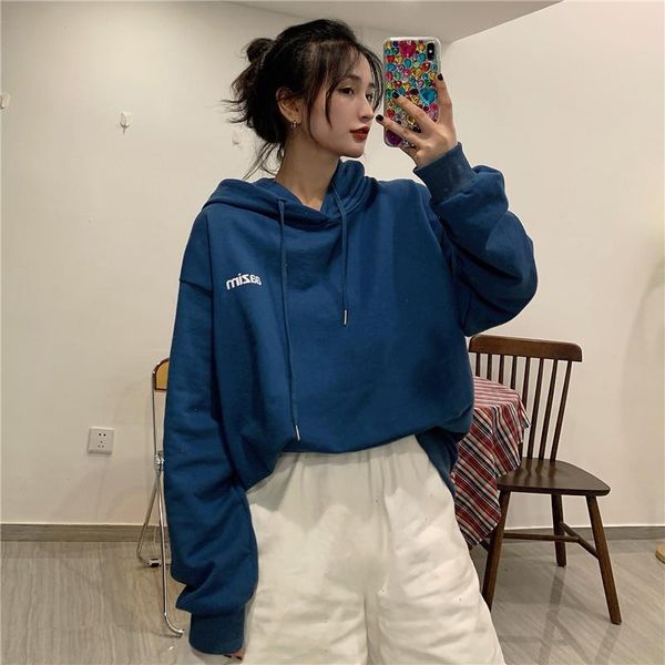 

women loose over size hooded sweatshirts hip hop fashion pullover autumn street wear solid ladies clothes hoodies, White