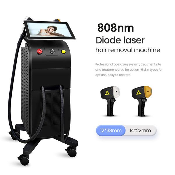 

professional laser machine 808 diode laser permanent hair removal skin rejuvenation beauty salon equipment for all skin tone ice titanium ep, Black
