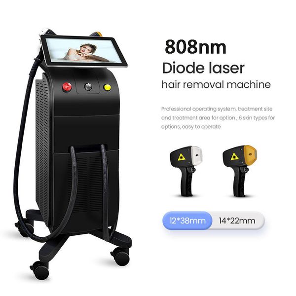 Professionelle Lasermaschine 808 Diodenlaser Dauerhafte Haarentfernung Hautverjüngung Schönheitssalonausrüstung für alle Hauttöne Ice Titanium Epilierer 755 808 1064 nm