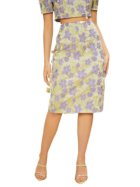 

floral jacquard skirt f0dp#, Black