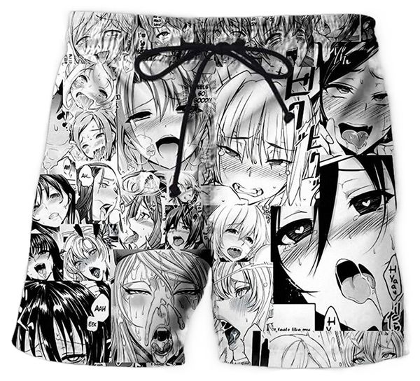 

girl ahegao 3d printed short casual fashion funny summer shorts j0fg#, White;black
