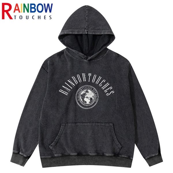 Rainbowtouches Washed HOODIE Men High Street Fashion Blinds Box Trend Hip Hop Unisex Abbigliamento di qualità superiore 220812