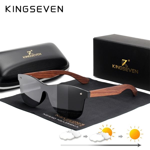 

kingseven natural wooden pochromic sunglasses men polarized fashion sun glasses original wood d sol masculino 220511, White;black