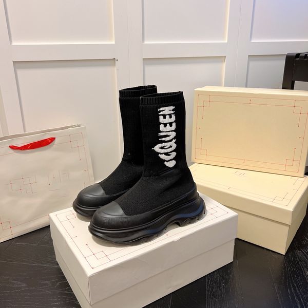 

boots luxury fashion sock boots in 2022 increase the height and comfortable wearing with size 35-40, Black