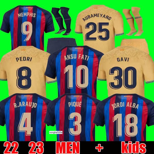 

ansu fati pedri camisetas de football soccer jersey 21 22 23 lewandowski memphis gavi adama ferran raphinha 2022 2023 barcelonas f. de jong, Black